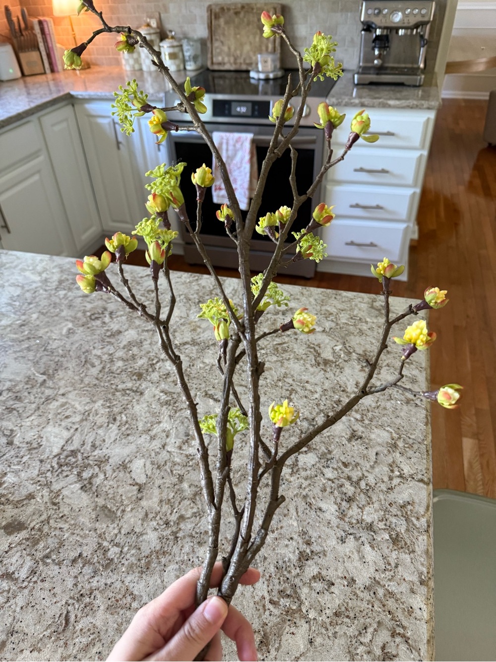Afloral Artificial Spring Blossom Branches - Yellow & Green Floral Accent